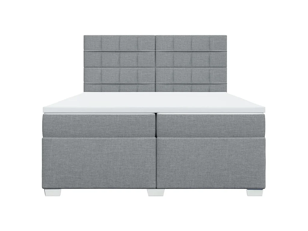 Boxspringbett mit Matratze Hellgrau 200x200 cm Stoff