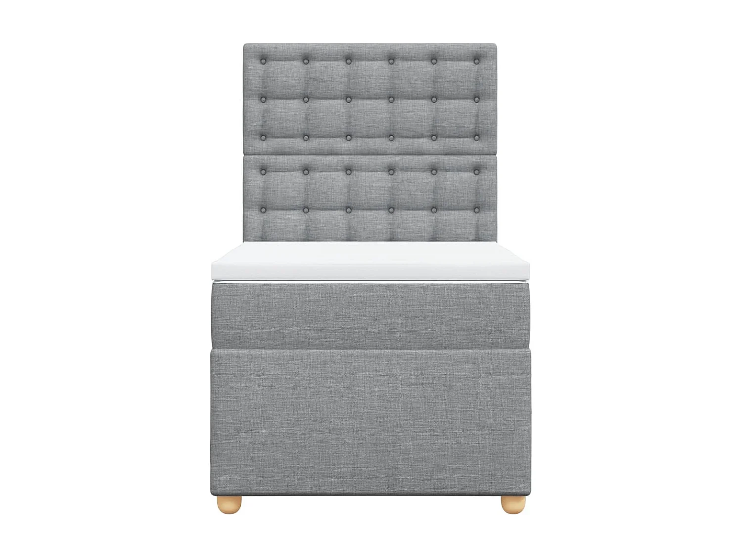 Boxspringbett mit Matratze Hellgrau 90x190 cm Stoff