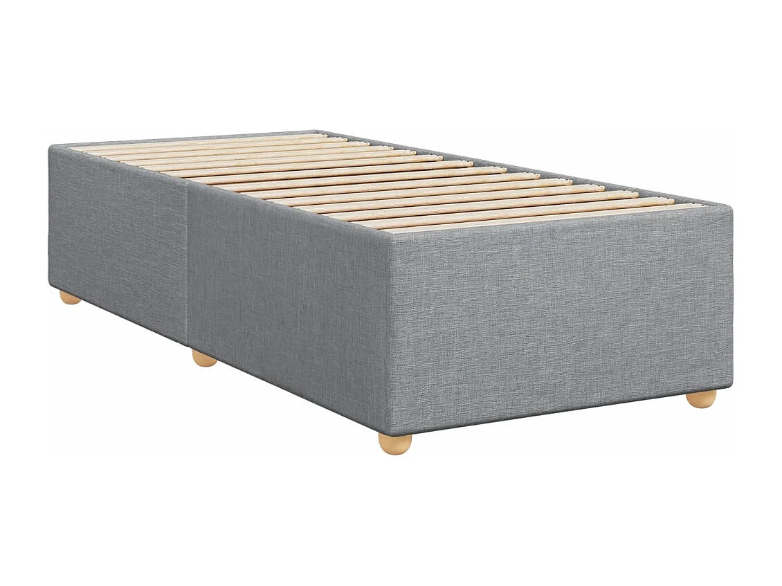 Boxspringbett mit Matratze Hellgrau 90x190 cm Stoff