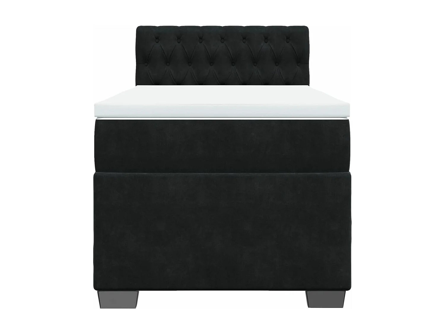 Boxspring met matras fluweel zwart 100x200 cm