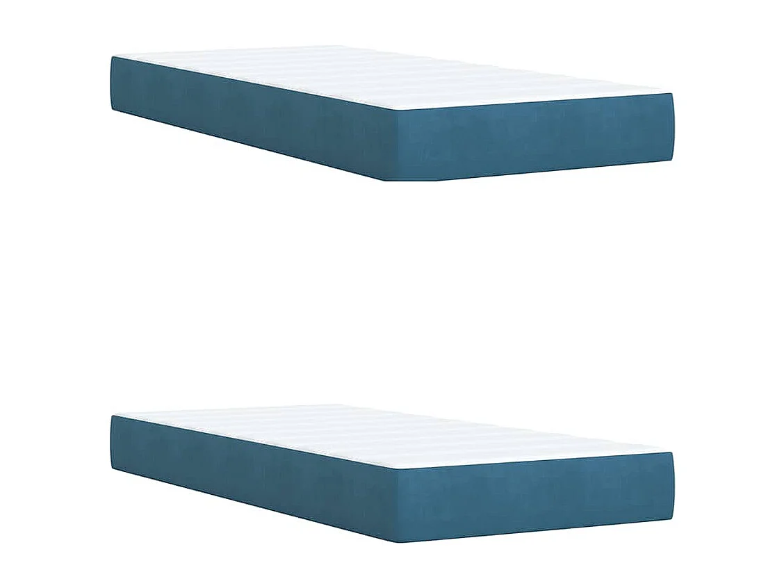 Cama box spring con colchón terciopelo azul oscuro 200x200 cm