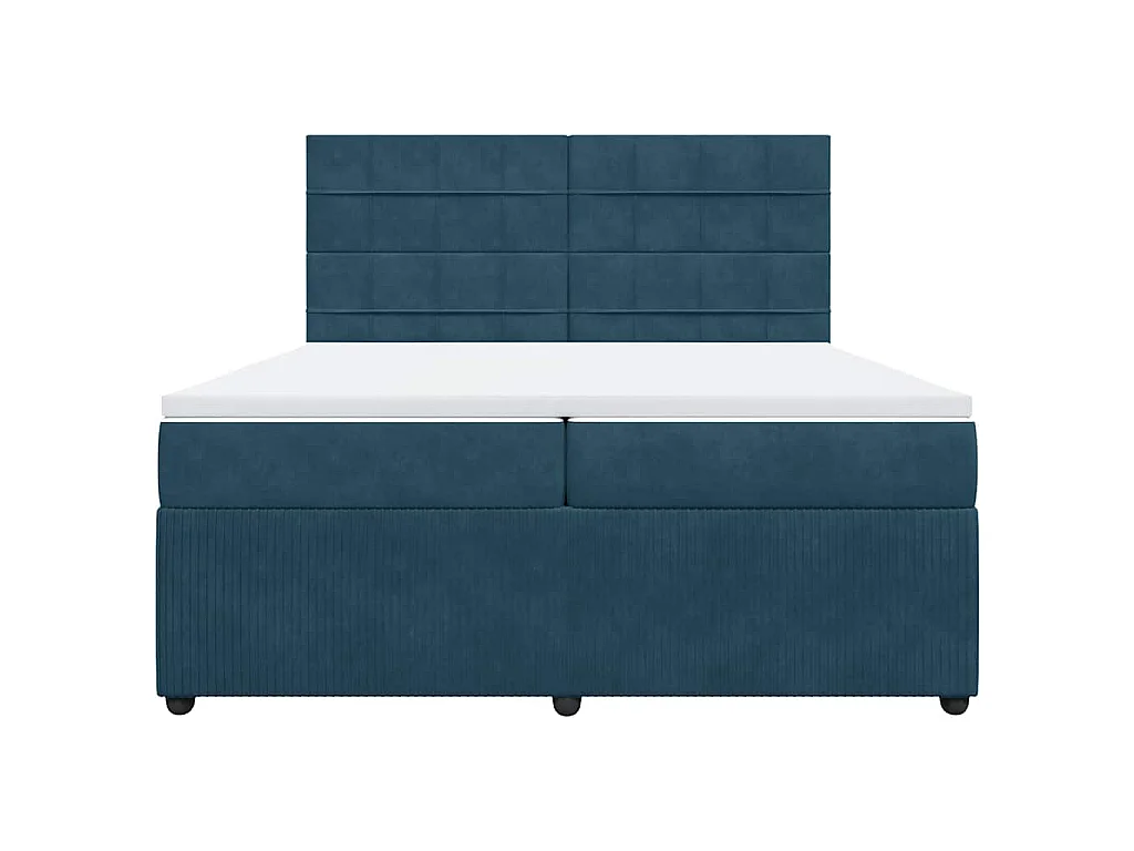 Boxspring met matras fluweel donkerblauw 200x200 cm
