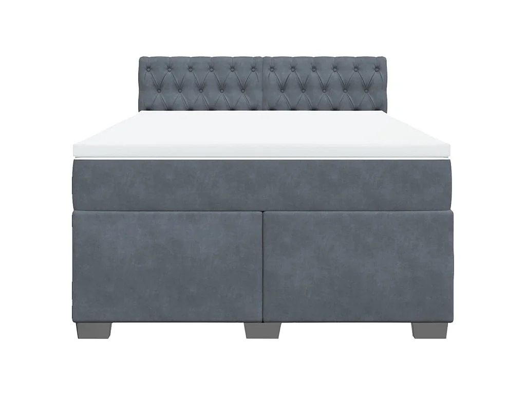 Sommier à lattes de lit et matelas Gris foncé 140x200cm Velours