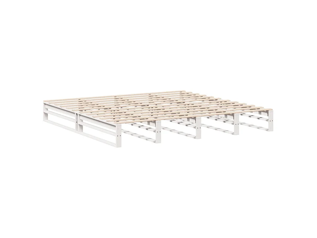 Cadre de lit sans matelas blanc 180x200 cm bois massif de pin