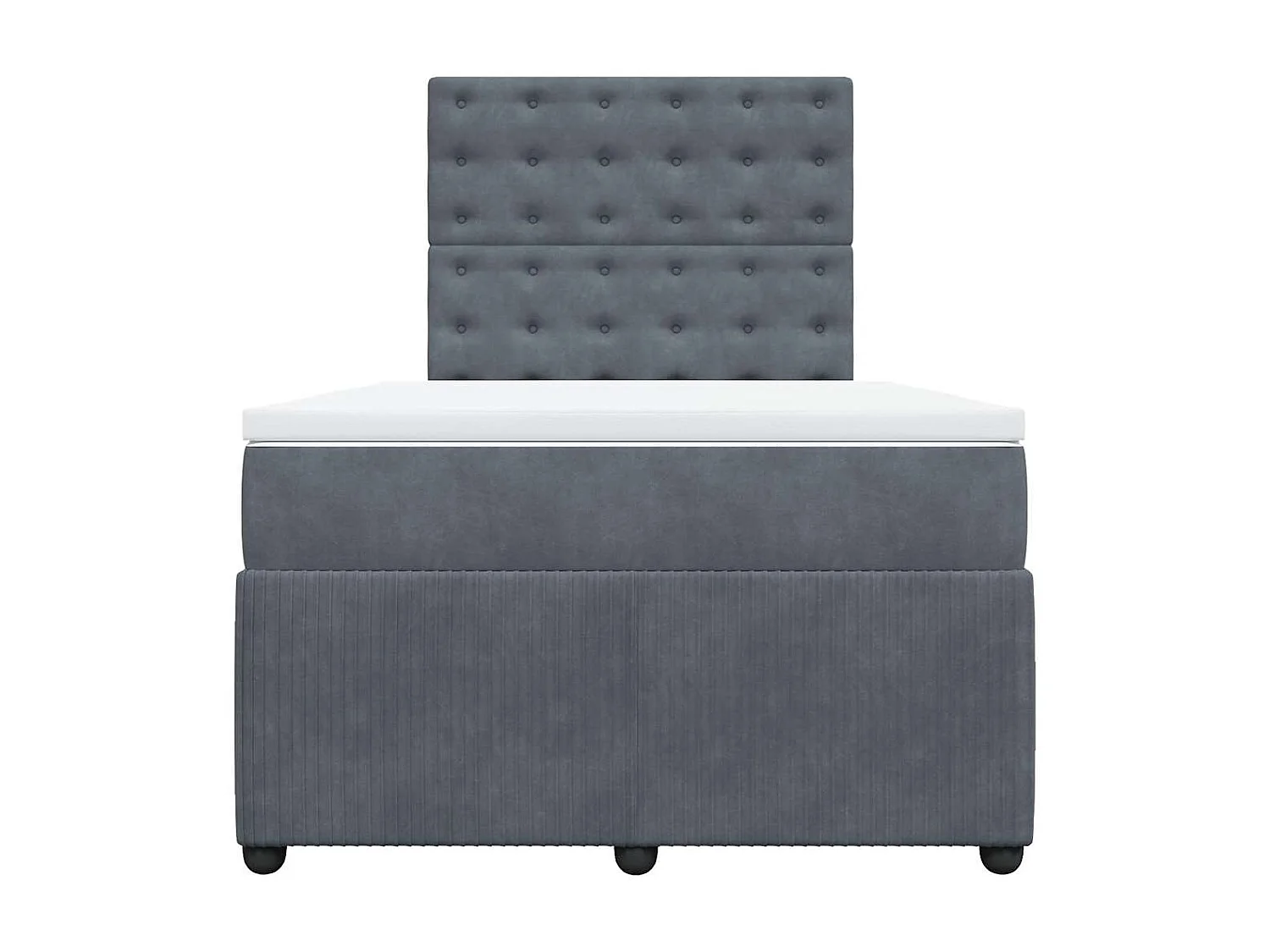 Boxspring met matras fluweel donkergrijs 120x200 cm