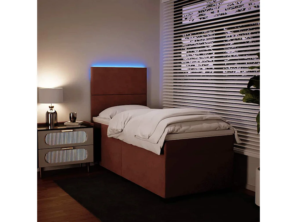 Sommier à lattes de lit avec matelas Rose 100x200 cm Velours