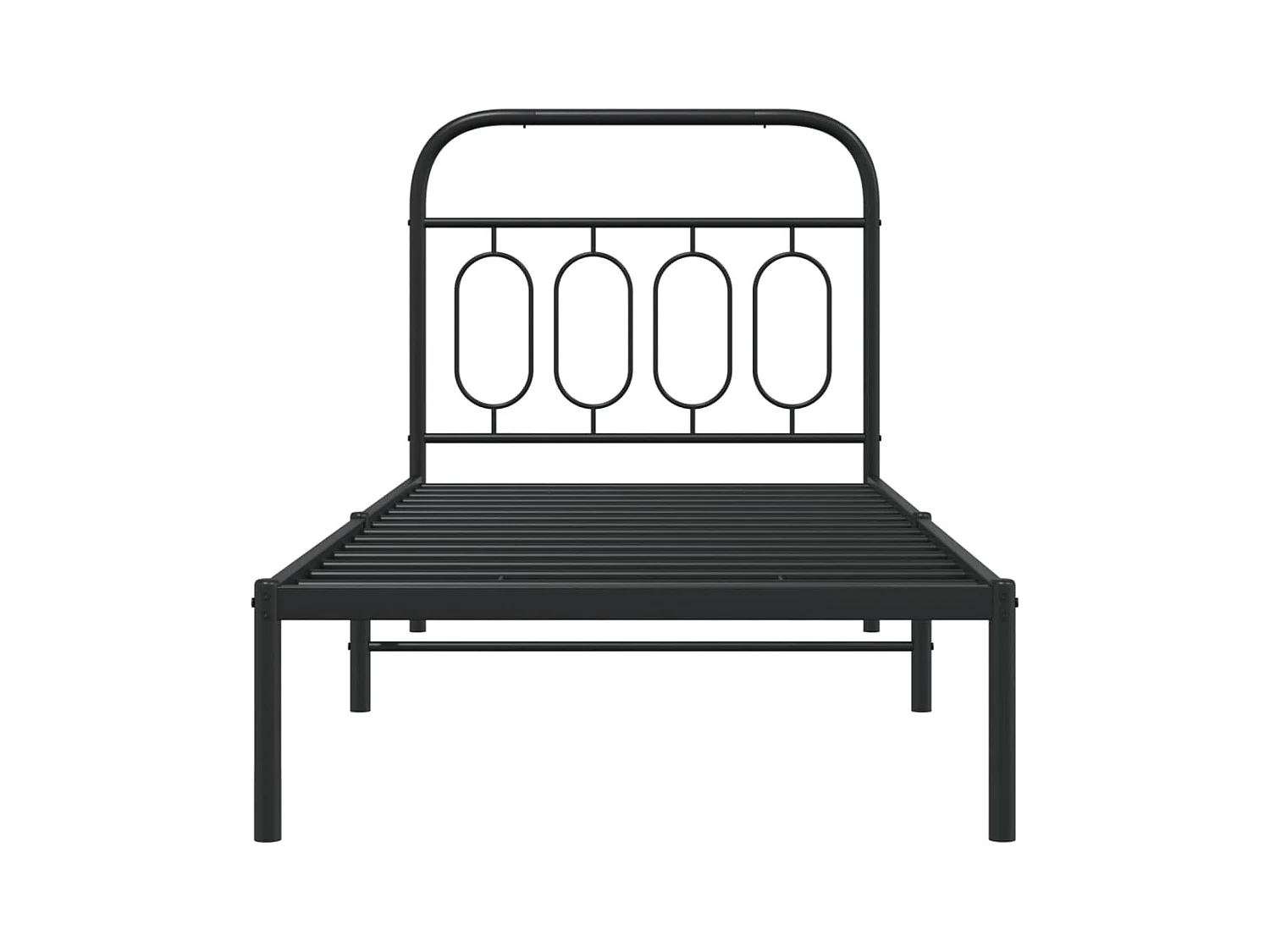 Bedframe met hoofdbord metaal zwart 90x190 cm
