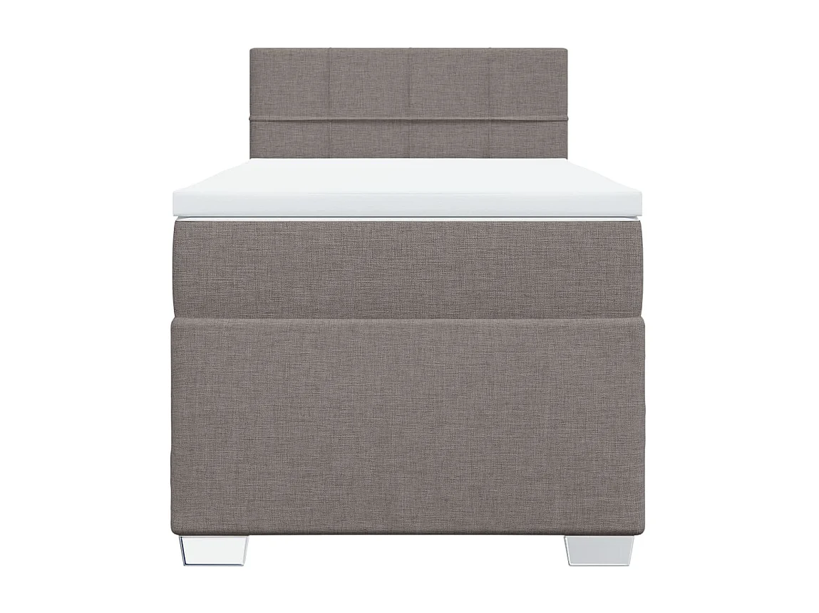 Sommier à lattes de lit avec matelas Taupe 100x200 cm Tissu