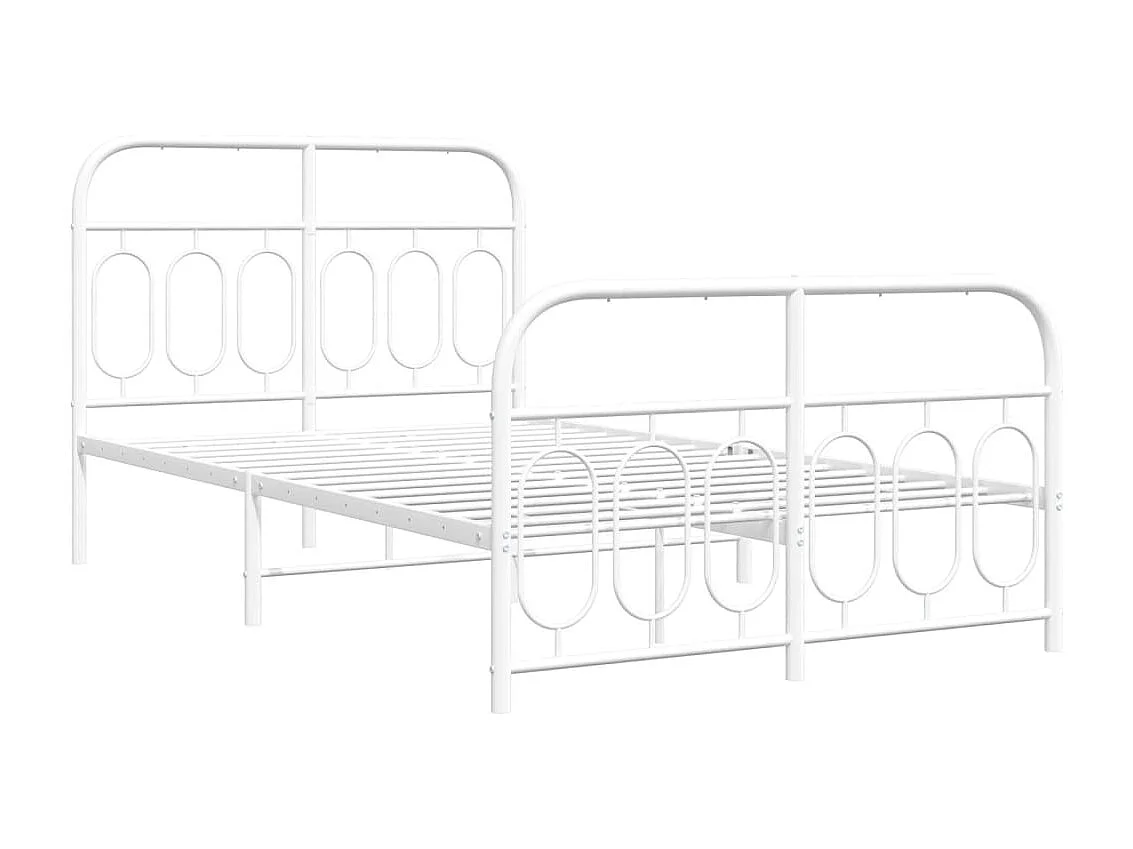 Bedframe met hoofd- en voeteneinde metaal wit 120 x 190 cm