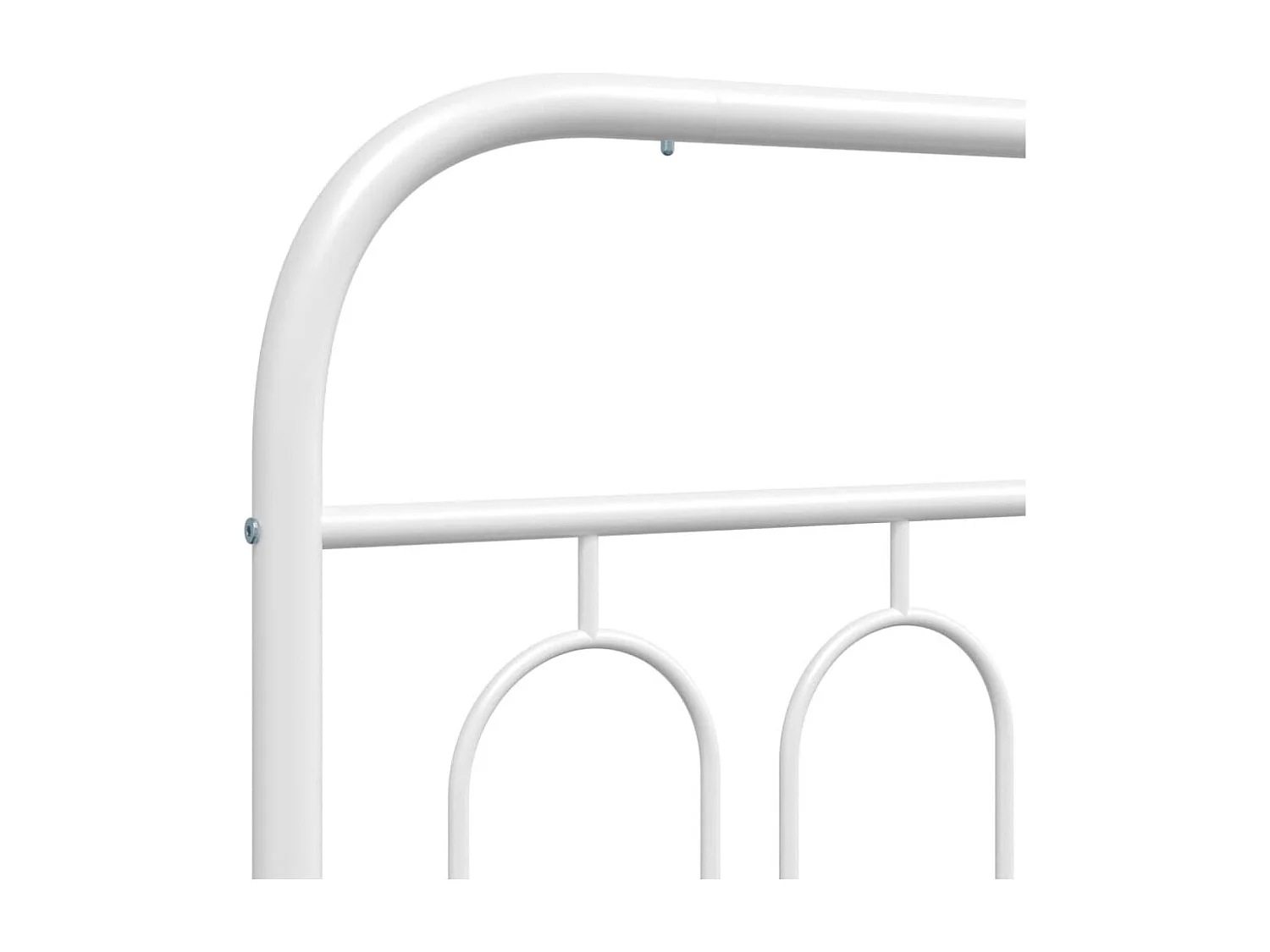 Cadre de lit métal sans matelas et pied de lit blanc 120x190 cm