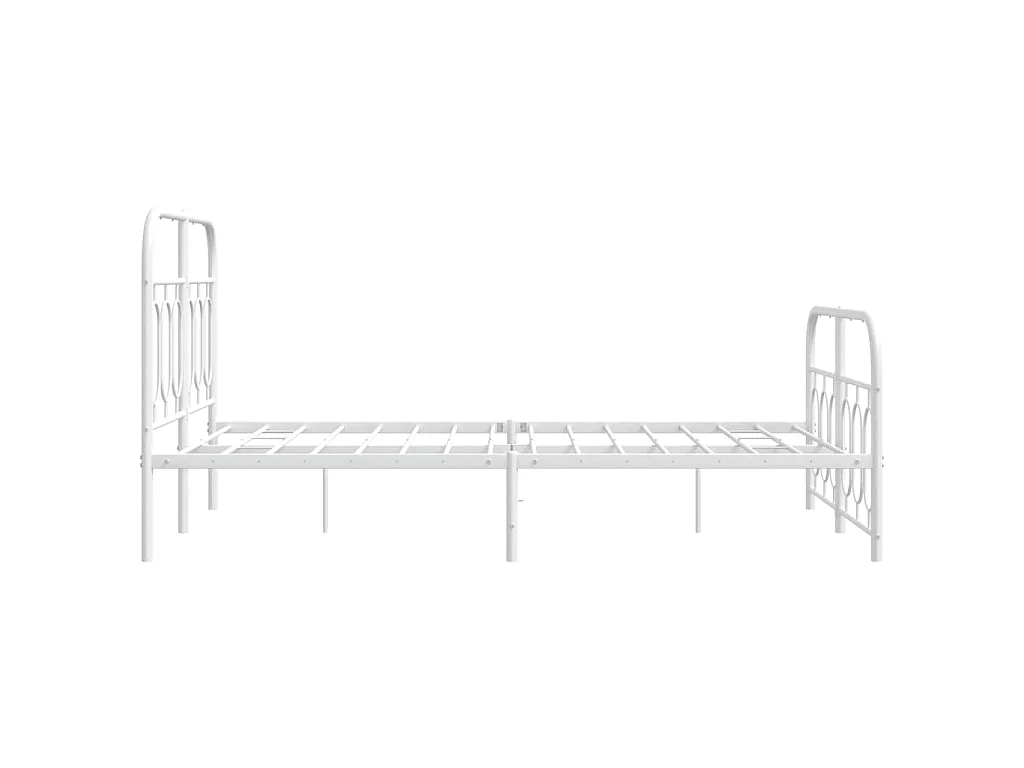 Bedframe met hoofd- en voeteneinde metaal wit 120 x 190 cm