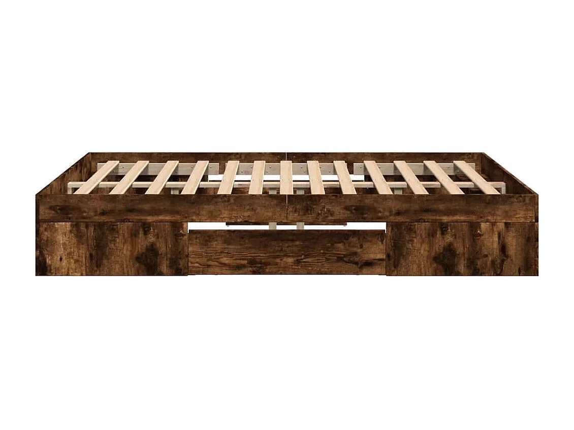 Cadre de lit sans matelas chêne fumé 140x200 cm bois ingénierie