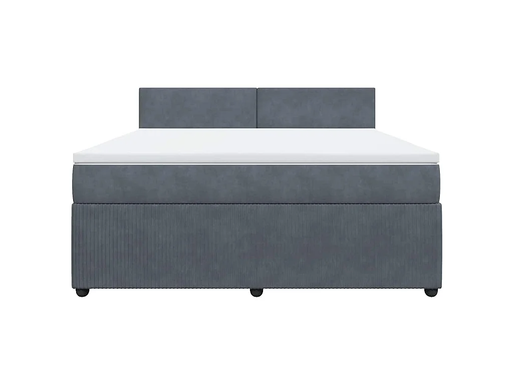 Boxspring met matras fluweel donkergrijs 180x200 cm