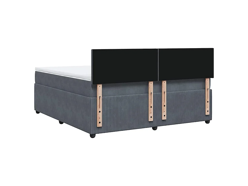 Boxspring met matras fluweel donkergrijs 180x200 cm