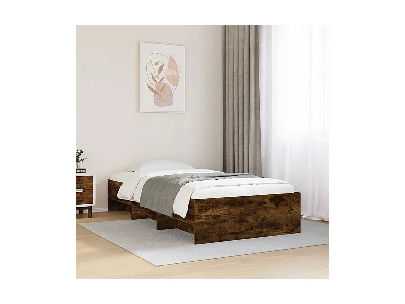 Cadre de lit sans matelas chêne fumé 100x200 cm bois ingénierie