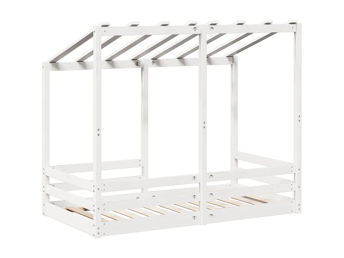 Lit pour enfants sans matelas blanc 70x140cm bois de pin massif