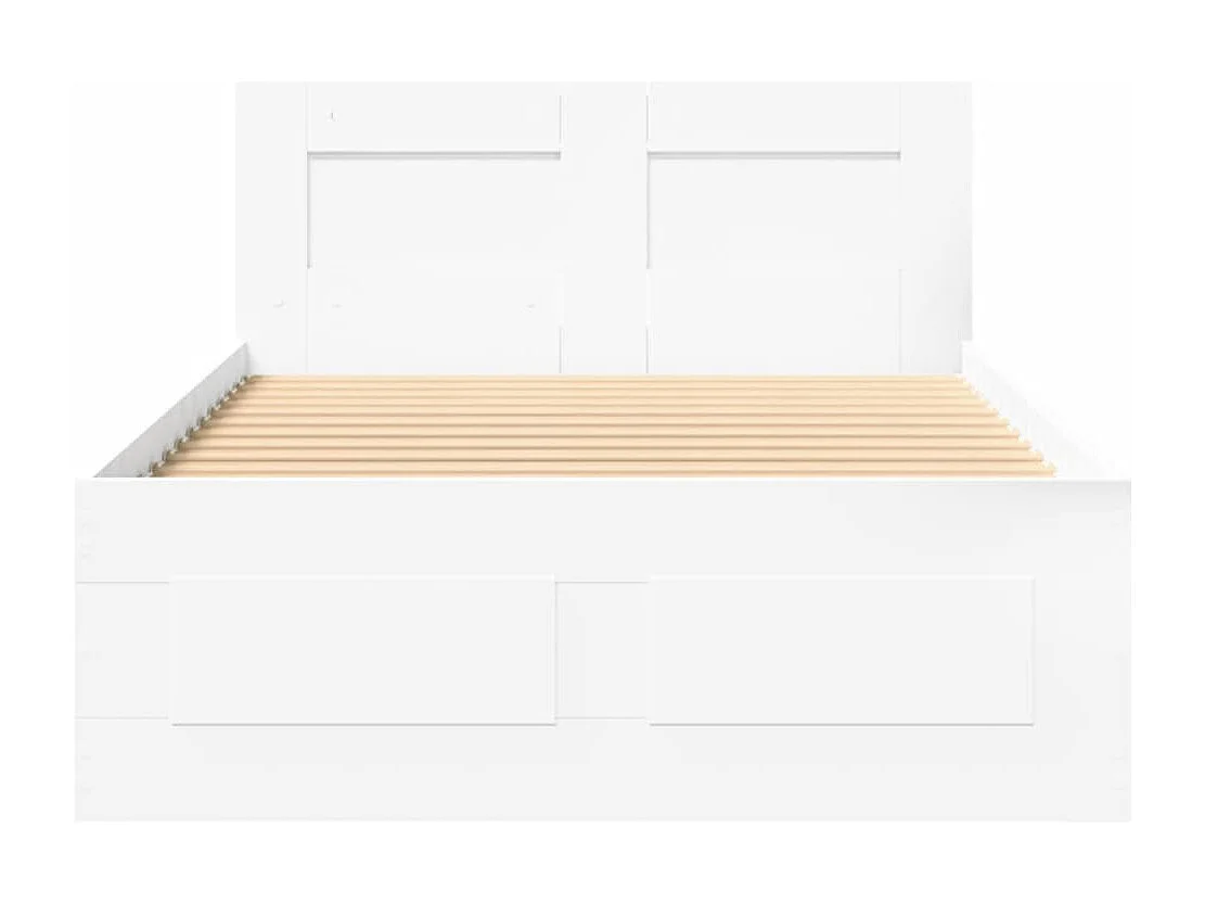 Cadre de lit avec tête de lit sans matelas blanc 90x200 cm