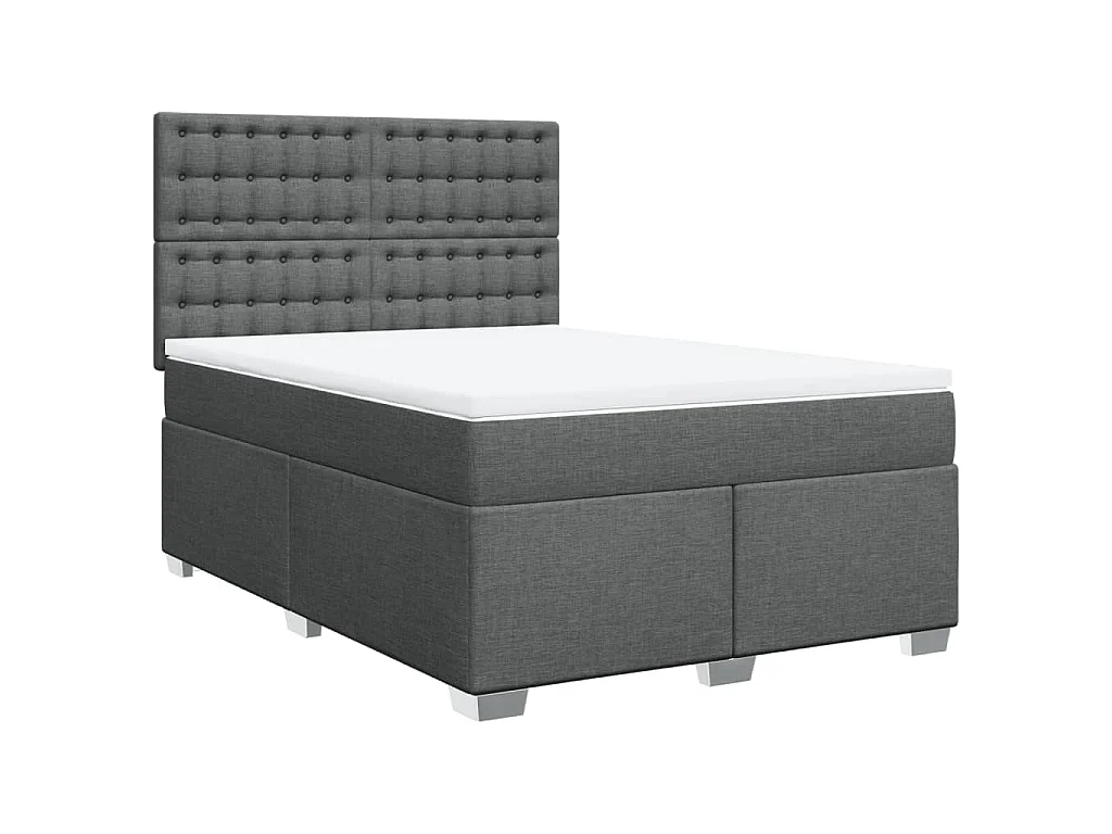 Boxspringbett mit Matratze Dunkelgrau 160x200 cm Stoff