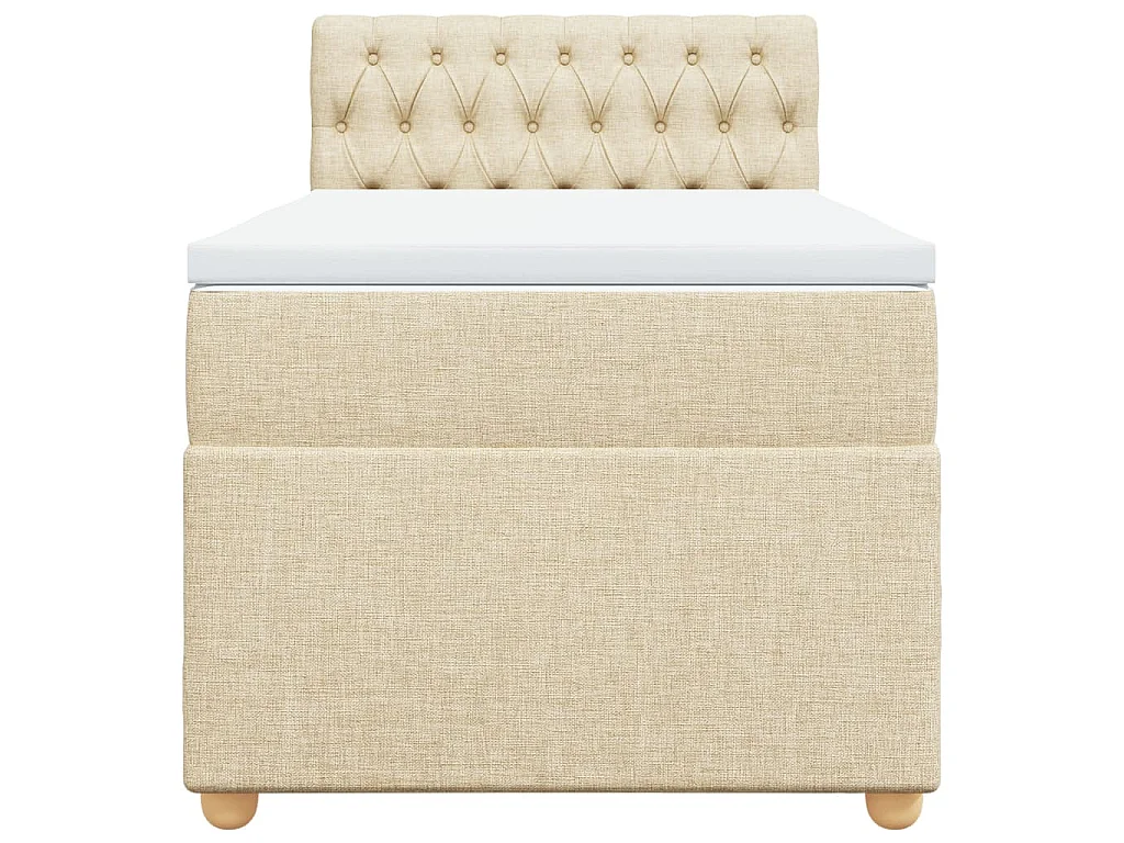 Boxspringbett mit Matratze Creme 100x200 cm Stoff