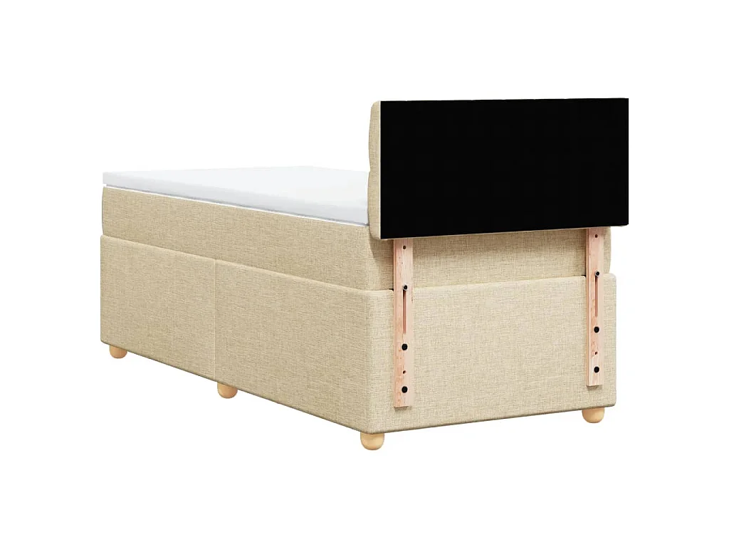 Boxspringbett mit Matratze Creme 100x200 cm Stoff