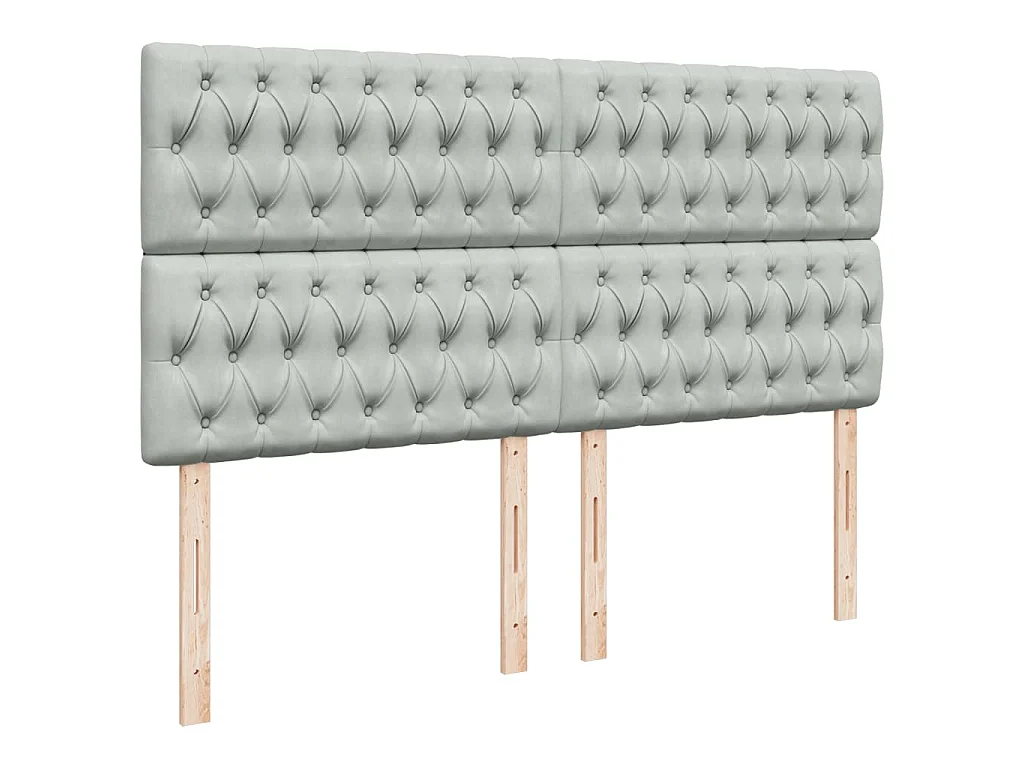 Boxspring met matras fluweel lichtgrijs 180x200 cm