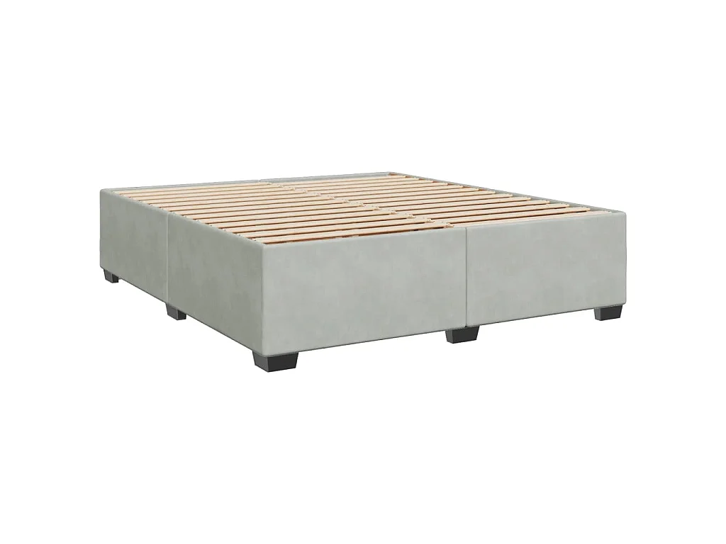 Boxspring met matras fluweel lichtgrijs 180x200 cm