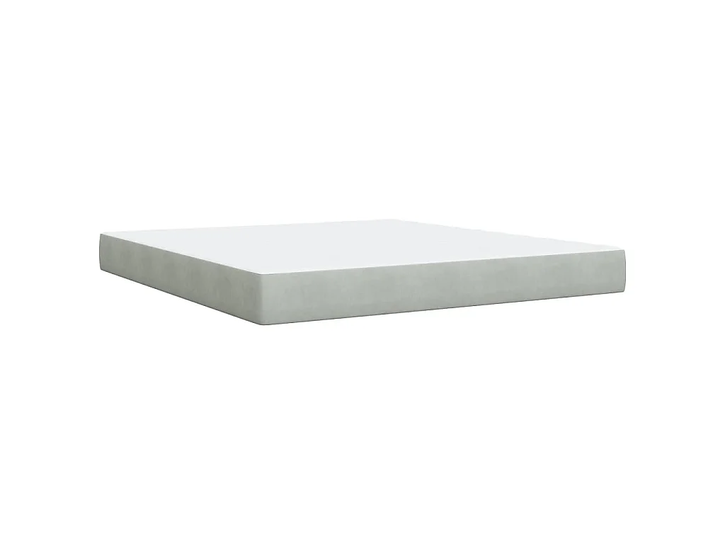 Boxspring met matras fluweel lichtgrijs 180x200 cm