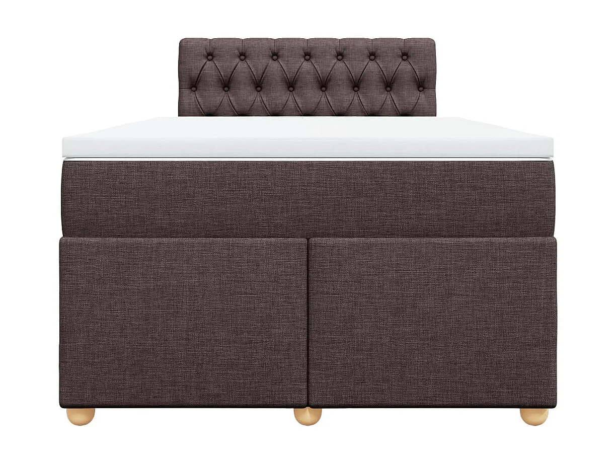 Boxspring met matras stof donkerbruin 120x200 cm