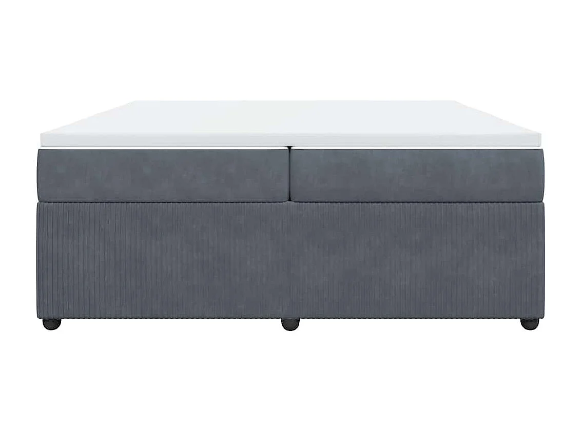 Boxspringbett mit Matratze Dunkelgrau 200x200 cm Samt