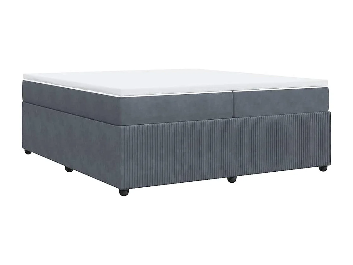 Boxspringbett mit Matratze Dunkelgrau 200x200 cm Samt