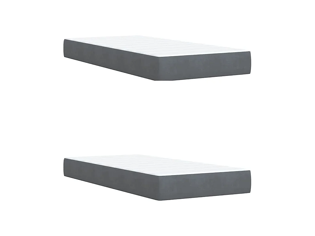 Cama box spring con colchón terciopelo gris oscuro 200x200 cm