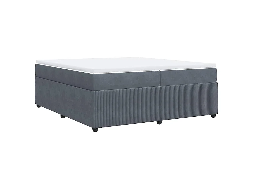 Boxspring met matras fluweel donkergrijs 200x200 cm