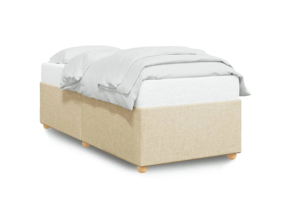 Bedframe zonder matras 100x200 cm stof crèmekleurig