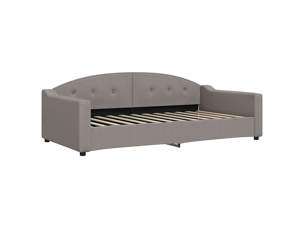 Slaapbank met onderschuifbed en lades 100x200 cm stof taupe