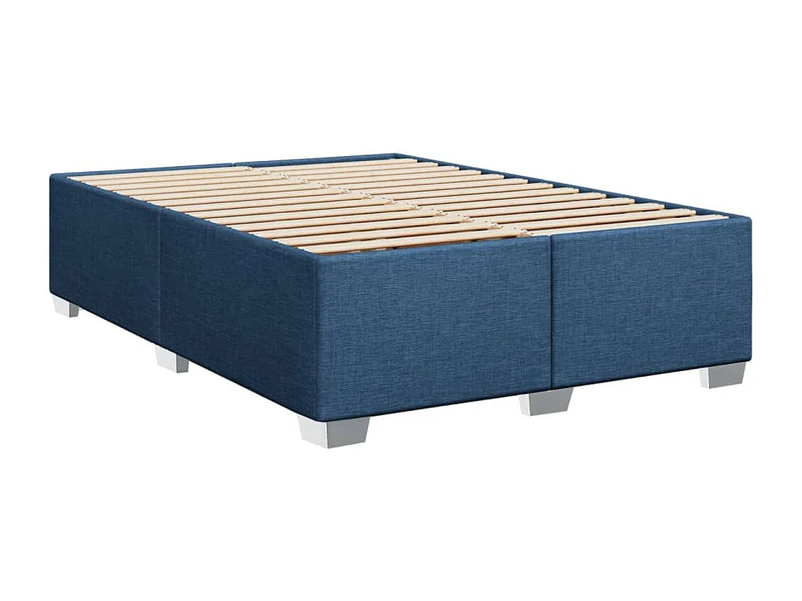 Boxspring met matras stof blauw 140x200 cm
