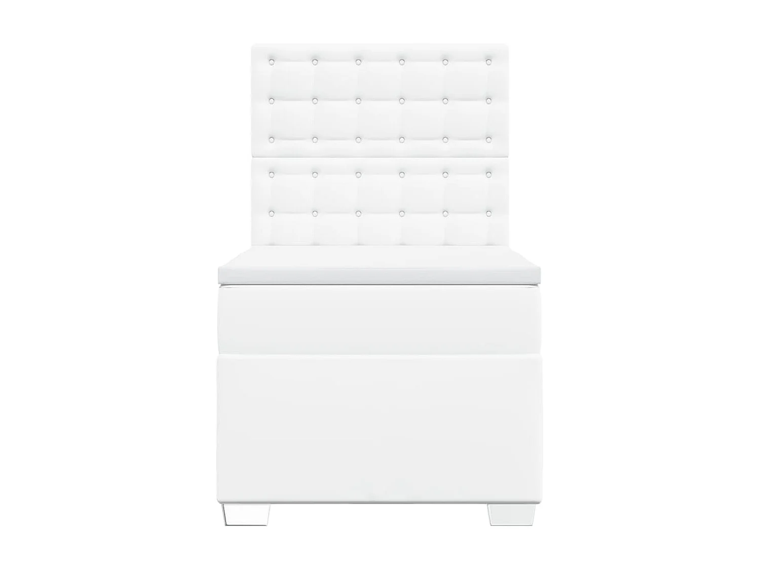 Sommier à lattes de lit avec matelas Blanc 90x200 cm Similicuir