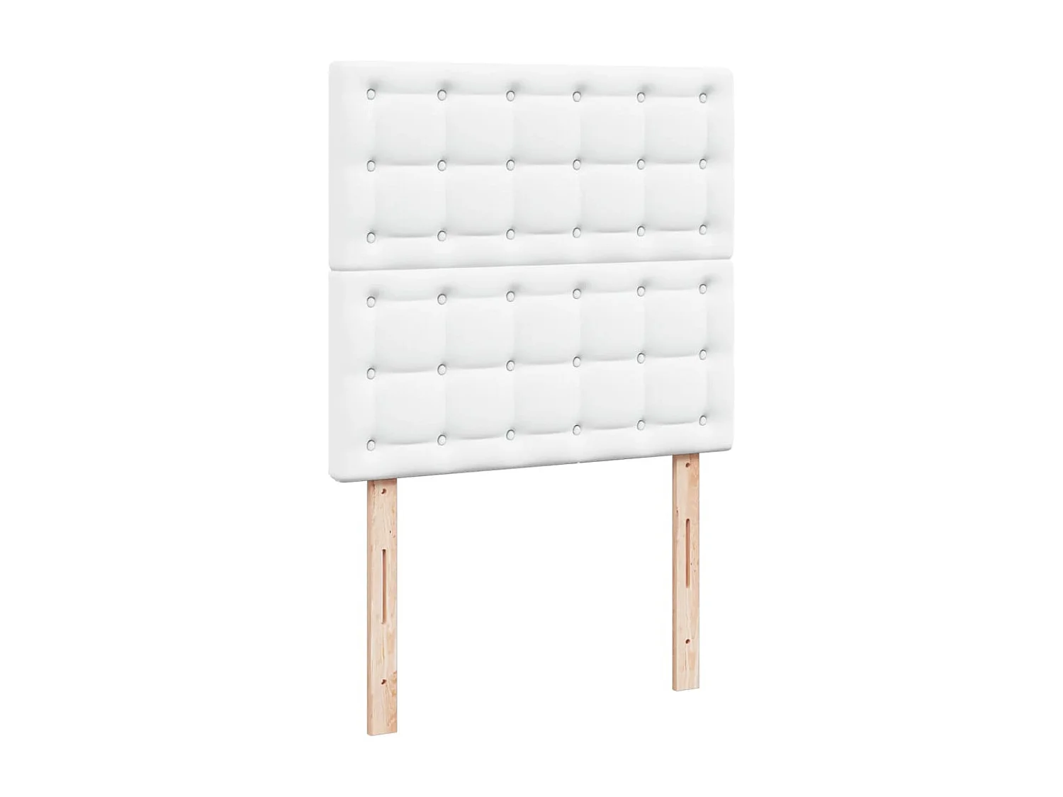 Sommier à lattes de lit avec matelas Blanc 90x200 cm Similicuir