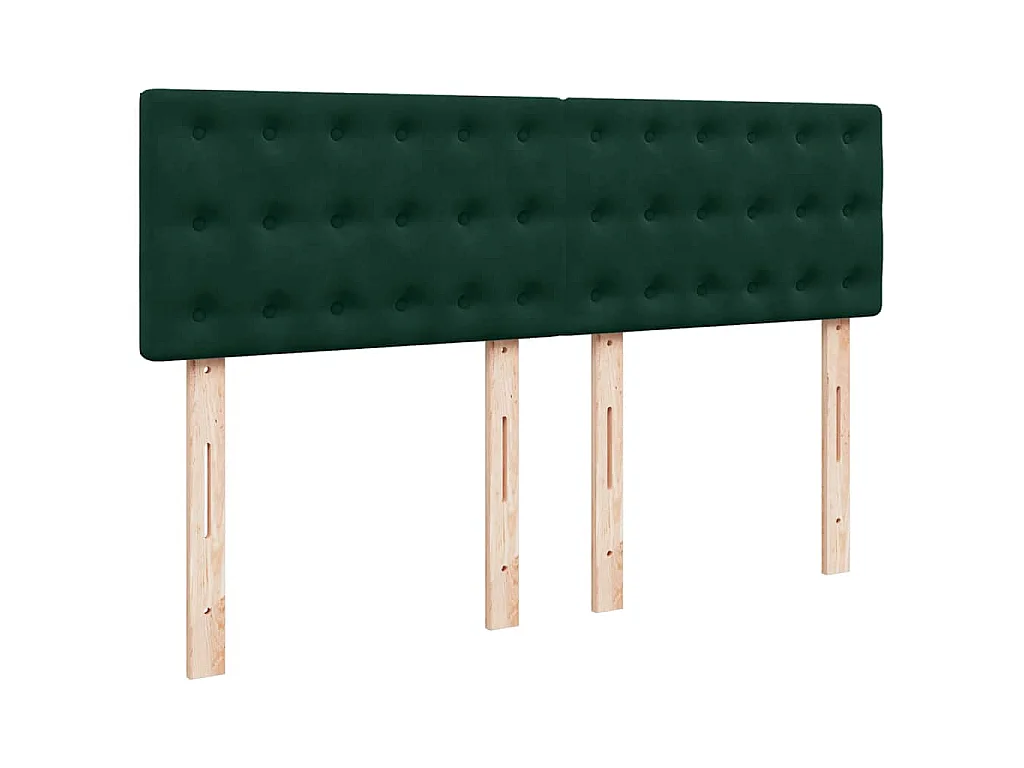 Cama box spring con colchón terciopelo verde oscuro 140x200 cm
