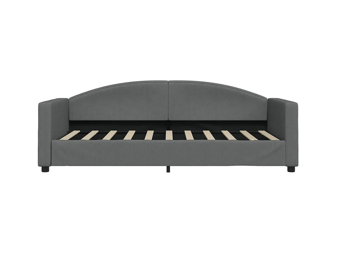 Lit de jour avec gigogne sans matelas gris foncé 90x190 cm