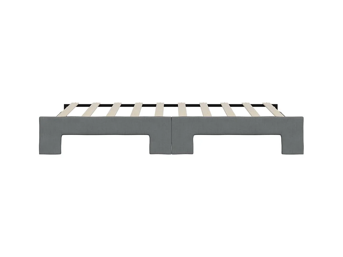 Lit de jour avec gigogne sans matelas gris foncé 90x190 cm