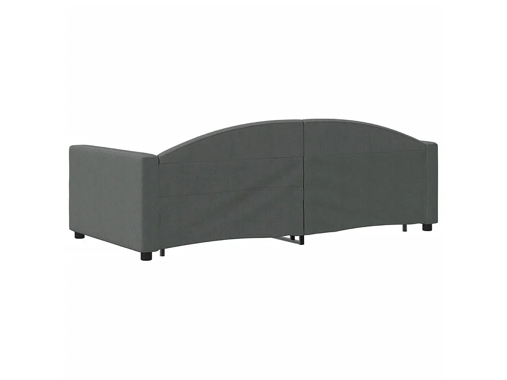 Lit de jour avec gigogne sans matelas gris foncé 90x190 cm
