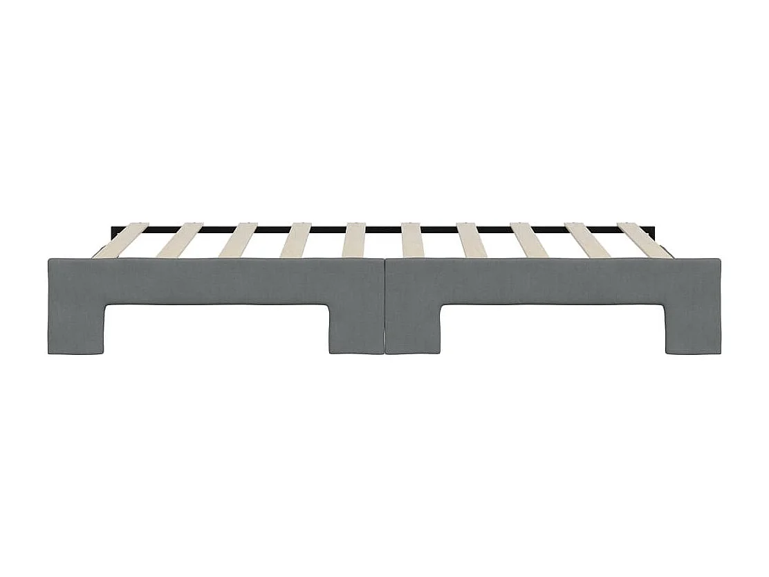 Lit de jour avec gigogne sans matelas gris foncé 90x190 cm