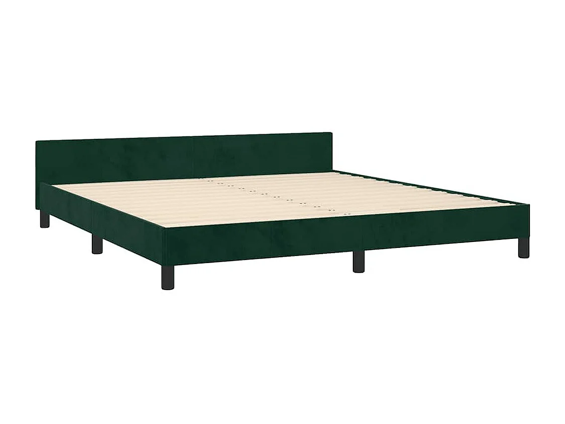 Estructura cama con cabecero terciopelo verde oscuro 180x200 cm