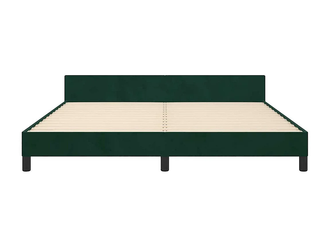 Estructura cama con cabecero terciopelo verde oscuro 180x200 cm