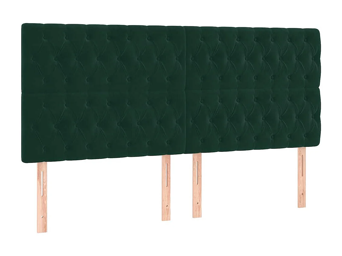 Estructura cama con cabecero terciopelo verde oscuro 180x200 cm
