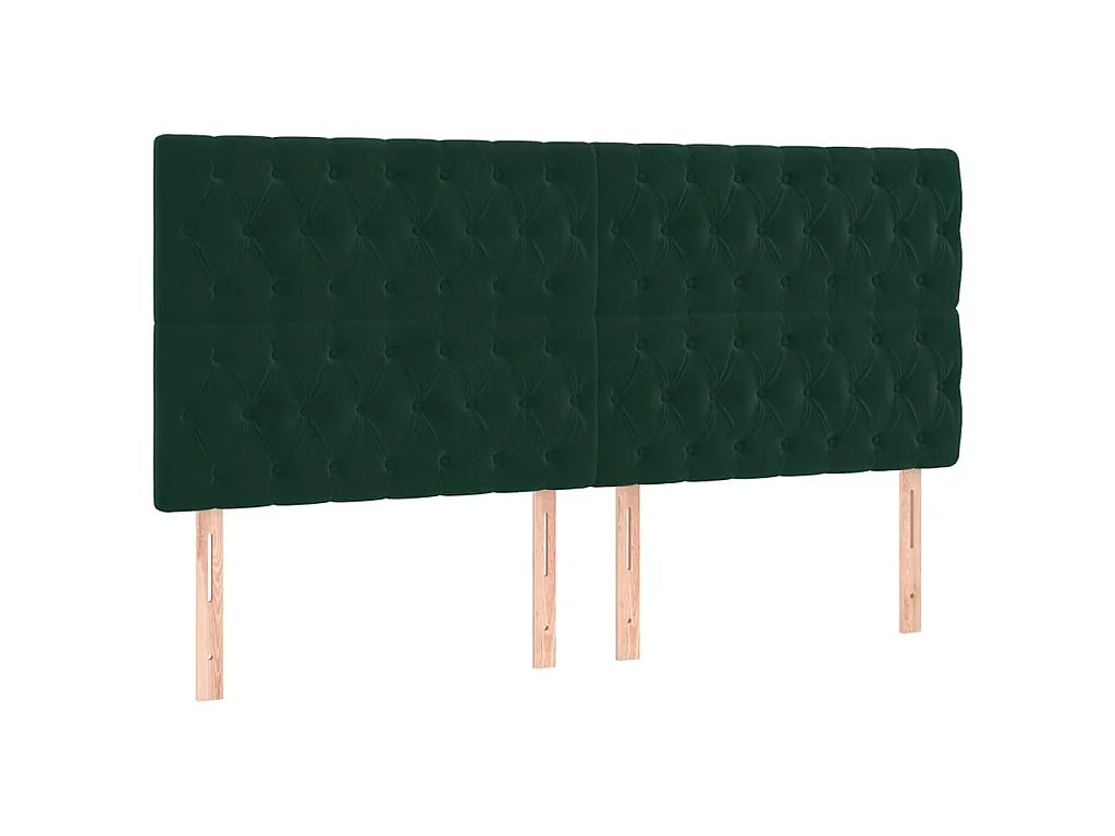 Cadre de lit sans matelas vert foncé velours