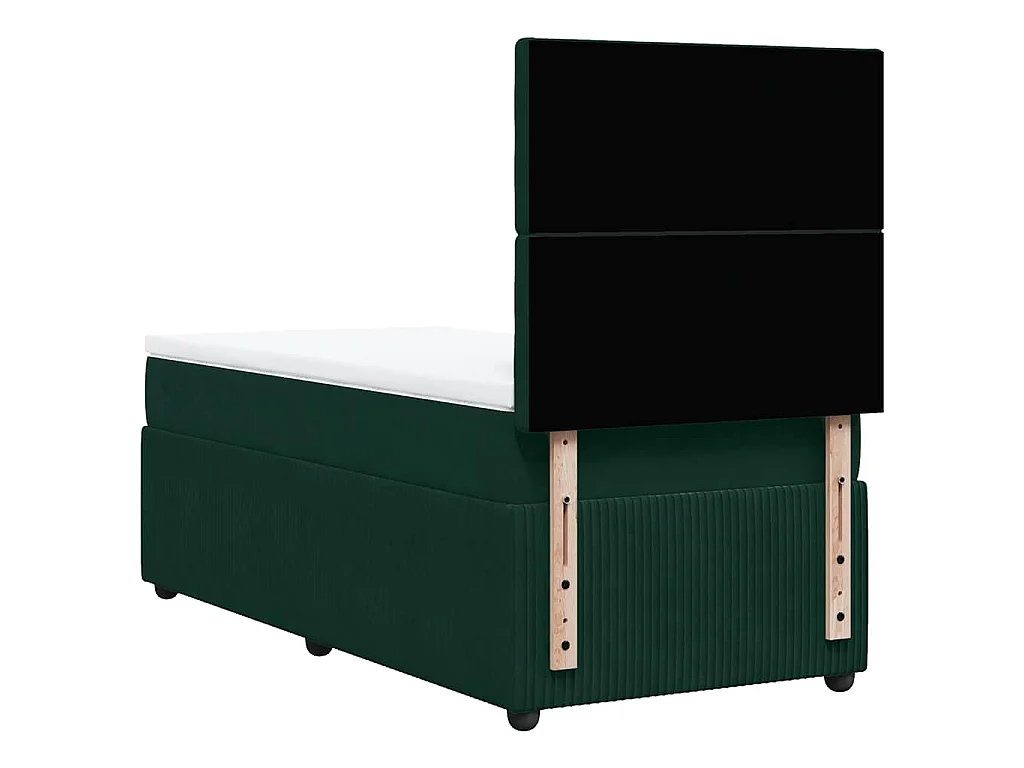 Boxspring met matras fluweel donkergroen 80x200 cm