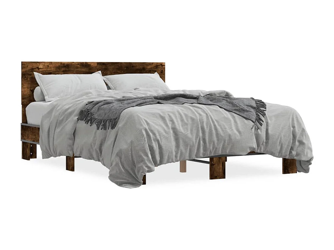 Cadre de lit sans matelas chêne fumé 140x190 cm