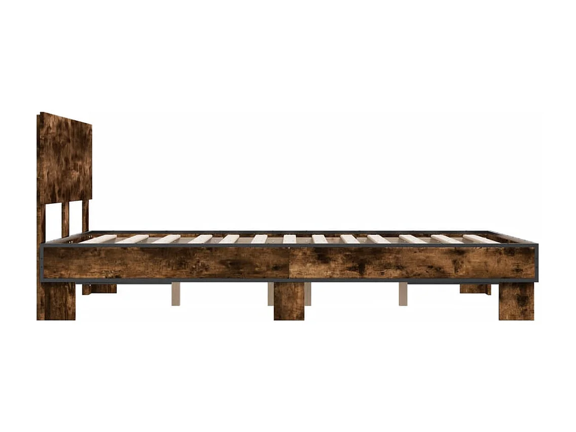 Cadre de lit sans matelas chêne fumé 140x190 cm