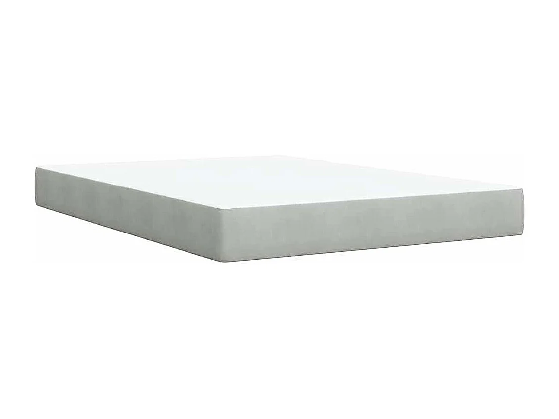 Boxspring met matras fluweel lichtgrijs 140x200 cm
